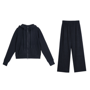 TOFOD  藏地软黄金  牦牛绒山羊绒休闲连帽卫衣外套+休闲长裤套装