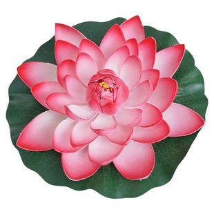 仿真荷花荷叶塑料假花水池塘漂浮睡莲花鱼缸装饰造景道具供佛摆件