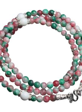 蝴蝶崇迪象神药师玛瑙水晶佛牌链