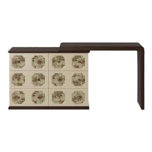 谷及中古花纹多功能设计梳妆台家用卧室床尾梳妆桌格调高级化妆桌