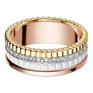 瑾颜悦色戚薇同款陶瓷齿轮戒指女镀18k玫瑰金轻奢食指戒叠戴指环