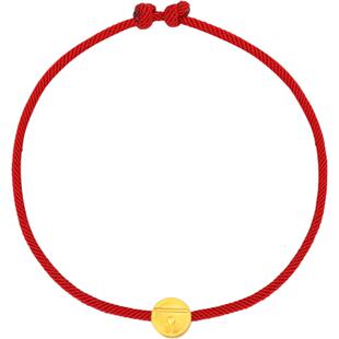 潮宏基哆啦A梦福铃足金手链黄金5D硬金手绳转运珠串珠生日礼物