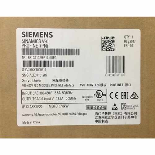 议价西门子6SL3210-5FE17-0UF0全新原装现货V90，含 PROFINET输入