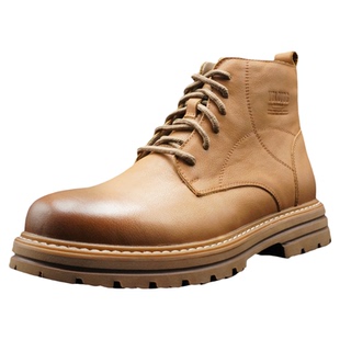 头层牛皮马丁靴男真皮马丁靴男侧拉链马丁靴男款加绒靴子男款真皮