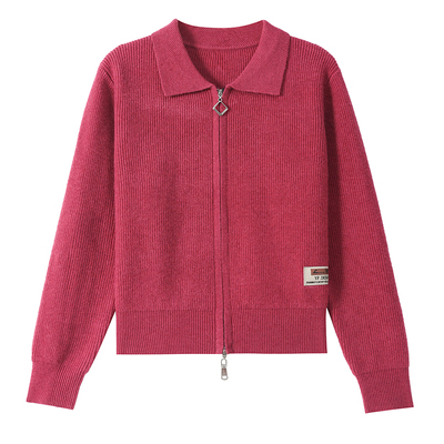 恒源祥100%纯羊毛衫女士针织开衫