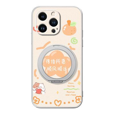 得偿所愿适用苹果16promax手机壳iphone17苹果15/14新款13磁吸支架xs挂绳11/12女款16plus卡通文字小羊皮air