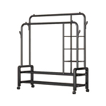 晾衣架落地家用卧室挂衣架宿舍室内双杆双层晒衣服架子简易凉衣杆