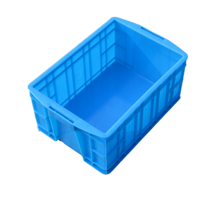 周转箱塑料箱加厚货架盒带盖塑胶箱红黄蓝色物料盒物流仓库储物盒