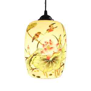 景德镇中式创意薄胎陶瓷灯具卧室书房客厅餐厅婚庆装饰单头吊灯