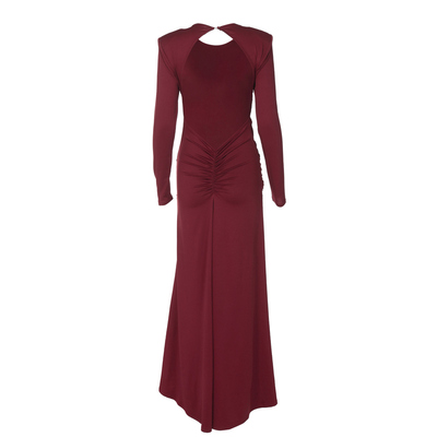 性感露背气质修身长袖包臀连衣裙