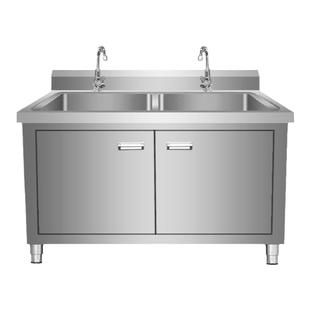 厨房不锈钢水槽柜落地一体洗菜盆洗碗池橱柜带操作台水池商用