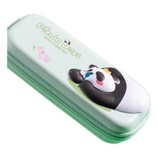 得力熊猫笔袋高颜值ins风文具盒EVA立体铅笔盒女生2026新款卡通可爱大容量小学生一二三年级儿童小众笔盒男孩