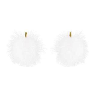 仿水貂毛绒球球耳环女2025新款小众设计温柔耳钉高级感耳扣耳饰品