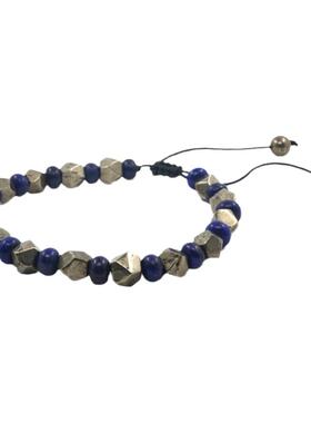 pohier宝喜儿黄铁矿青金石手链