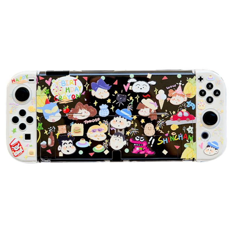 原创任天堂switch2 oled保护壳涂鸦游戏ns2游戏机分体壳可爱涂鸦
