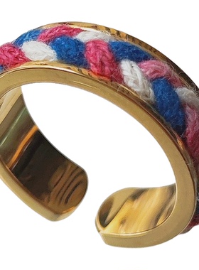 草木染情侣原创编织戒指礼物