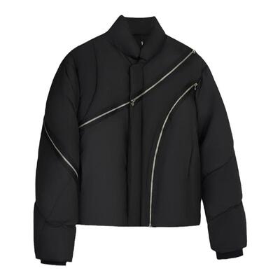 (碳纤维)拉链装饰蓬松羽绒服