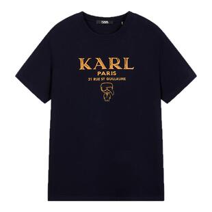 KARL LAGERFELD【棉】商务休闲短袖T恤25夏季新款老佛爷男士上衣