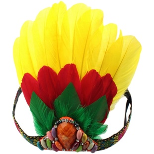 舞蹈头饰羽毛非洲夸张发饰班级秀艺术节团队表演道具发带发箍儿童