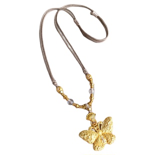 新中式项链八宝盘子挂绳平安扣绳子佛公挂绳项链金锁编绳唐卡挂绳