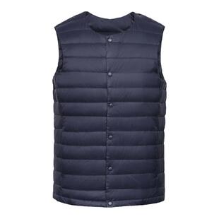 新款圆领羽绒内胆马甲男商务轻薄羽绒服轻便V领外套坎肩休闲背心