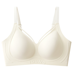 2025新款爆款无痕性感胸前交叉内衣女士大码胖妹妹mm文胸薄款胸罩