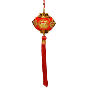 中国风植绒小灯笼挂件2026新年春节挂饰马年装饰氛围布置表演道具