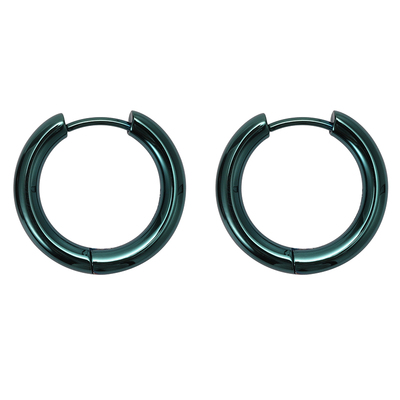 GRGR钛钢电镀黑绿色耳圈不易掉色
