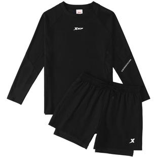 特步男士泡温泉泳衣泳裤套装专业防晒长袖游泳衣男款全套游泳装备