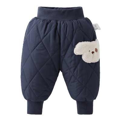 [远红外锁温]女童冬季棉裤男宝宝卡通夹棉加绒加厚休闲裤儿童冬装