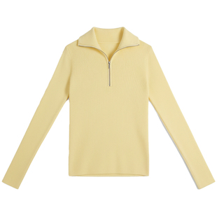 小着新品 HB35 明黄色半拉链设计针织衫 灵感亮了