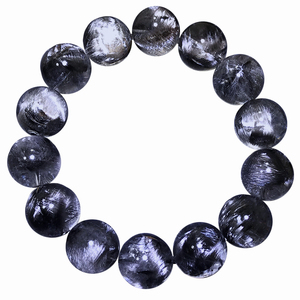 朔冉天然黑银钛钛晶猫眼男女手串