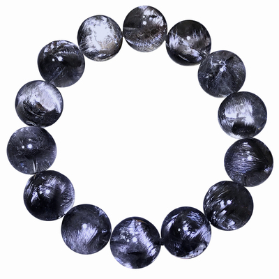 朔冉天然黑银钛钛晶猫眼男女手串