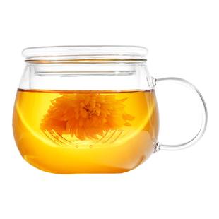 茶杯茶水分离杯泡茶玻璃杯水杯男办公室带把手女花茶过滤茶道杯子