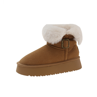 【小暖炉】翻边两穿厚底雪地靴女