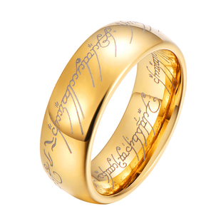 至尊魔戒指环王戒指升级版钨金戒指宽版男戒高级感尾戒周边带项链