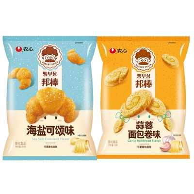 nongshim韩国农心邦棒海盐可颂蒜蓉味面包干牛角包休闲零食解馋