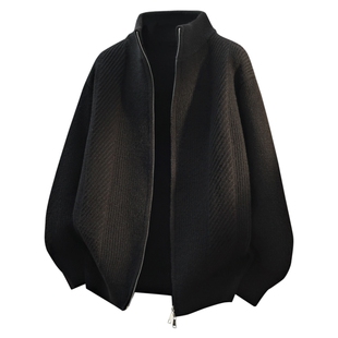 班尼路SK马年红色立领拉链针织开衫男士宽松遮肉毛衣外套上衣男YS