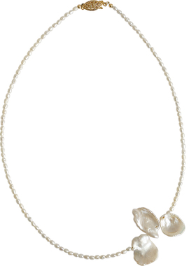 婉如清扬丨天然珍珠花瓣项链