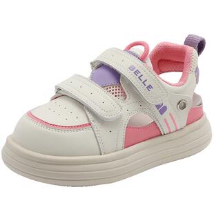 百丽魔术贴透气网面老爹运动凉鞋男女童鞋夏季新款中小童LT021B74