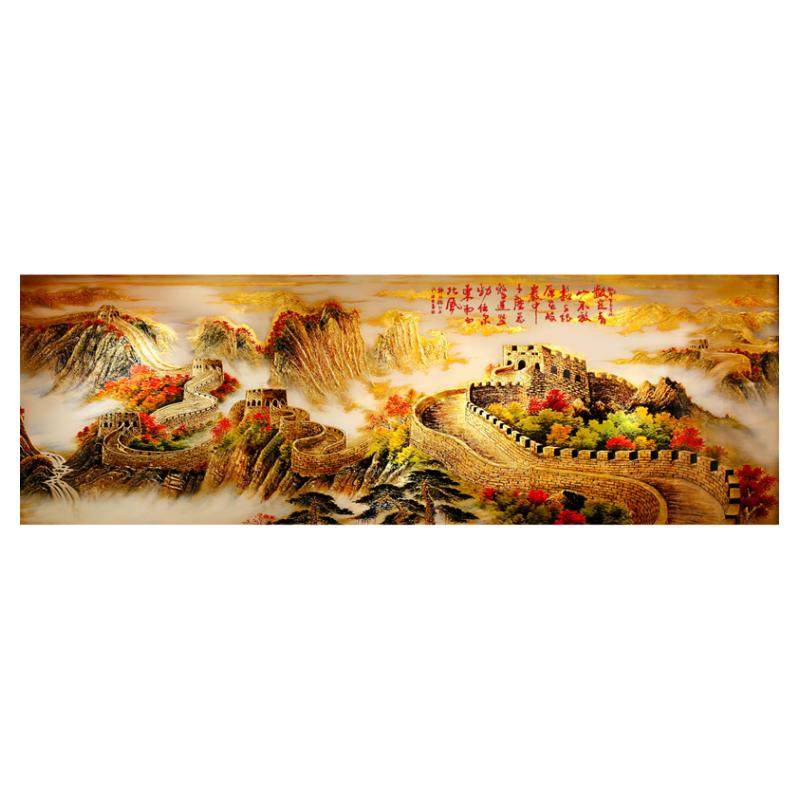 新款5D钻石画满钻万里长城风景山水钻石绣点钻十字绣客厅贴钻砖石