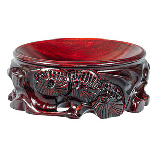 马拉斯木根雕底座 浮雕凹面稳托 水晶球风水球玉球奇石专用展示台