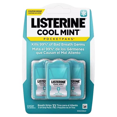 美国本土版~Listerine李施德林冰爽薄荷肉桂味口气清新含片去口臭