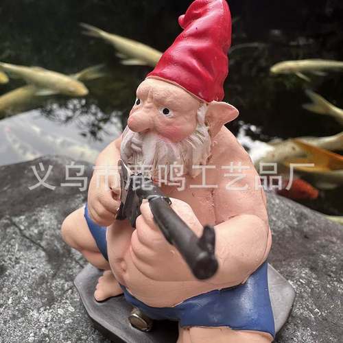 树脂工艺品白胡子侏儒老人摆件礼物客厅庭院户外盆景装饰节日卧室