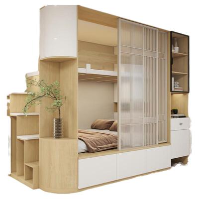 香港全屋定制公屋小户型客厅房趟门隔断门榻榻米地台落地床