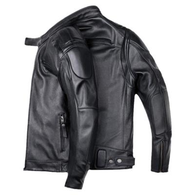 PERCOOL牛皮机车服秋冬真皮皮衣
