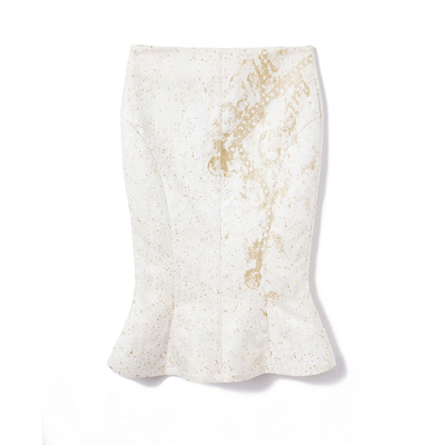 半裙鱼尾裙马毛口袋烫金链条