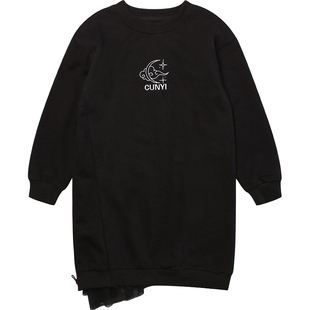 【奥莱清仓】纯一良品女童连衣裙秋冬中大童流飒爽连身裙酷女孩