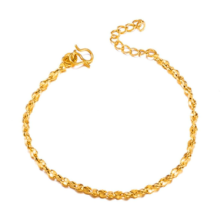 包邮韩版殴币女手链仿越南沙金细手链假黄金黄铜镀金饰品久不掉色