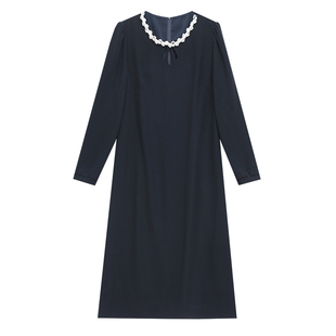 中年妈妈连衣裙春秋季2026新款洋气宽松贵夫人阔太太遮肚裙子女士